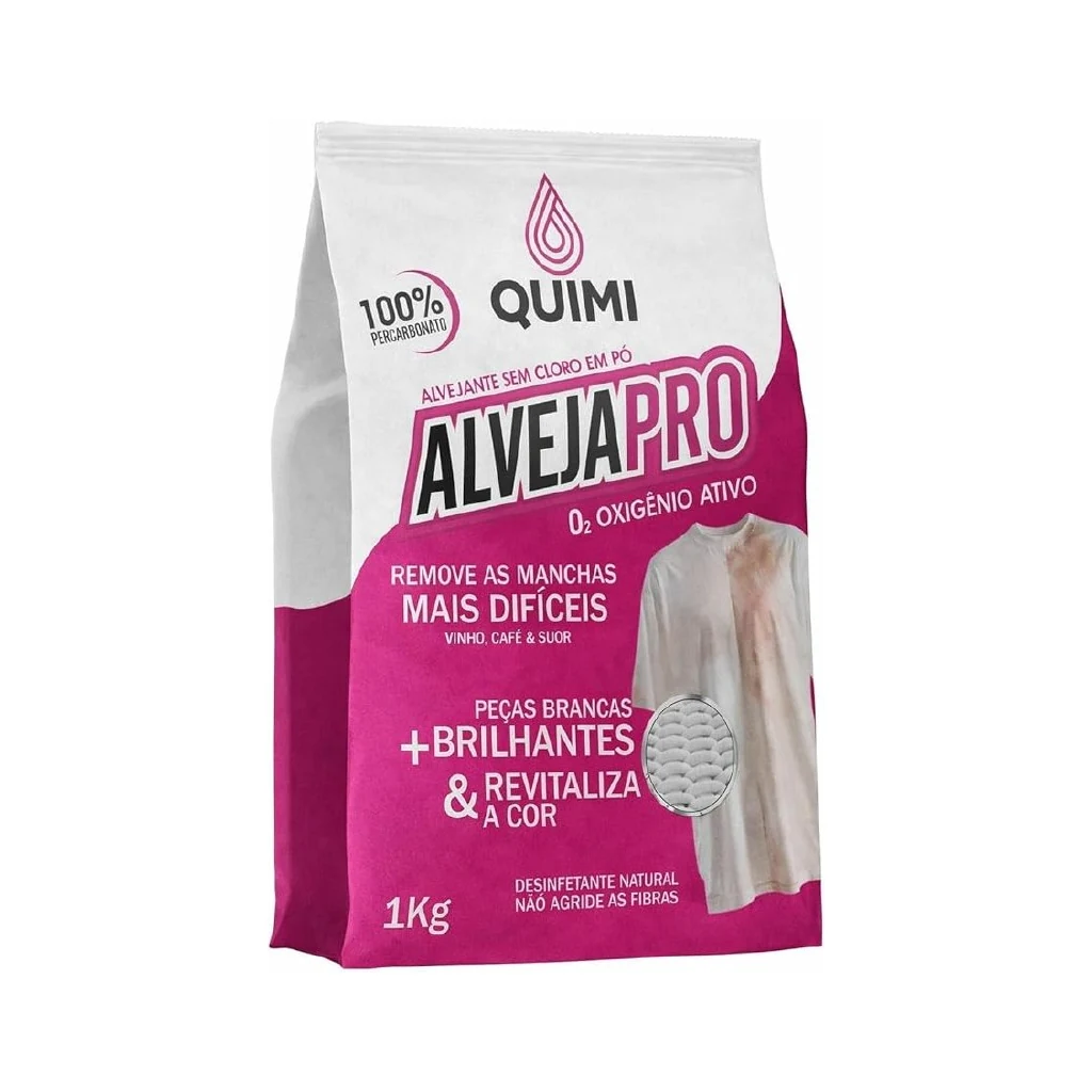 Embalagem de 1 kg do Alveja Pro O₂ anunciada como percarbonato de sódio